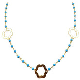 CHG-199-TU-18" 18K Gold Overlay Necklace With Turquoise Beads Bali Designs Inc